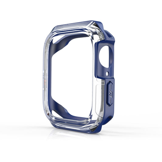 Transparent Two-color Armor Case For Apple Watch Series 9 / 8 / 7 41mm(Blue) - Watch Cases by buy2fix | Online Shopping UK | buy2fix