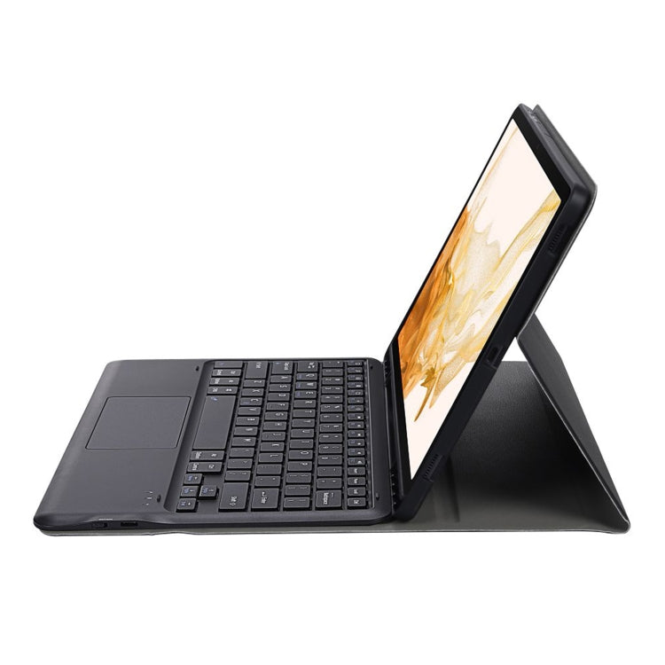 A800B-A Split Bluetooth Keyboard Leather Case with Holder & Pen Slot & Touchpad For Samsung Galaxy Tab S8+ X800(Black) - Samsung Keyboard by buy2fix | Online Shopping UK | buy2fix