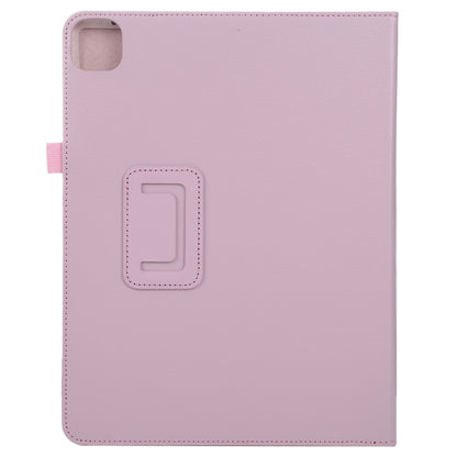 For iPad Air 13 2024 / iPad Pro 12.9 2022 / 2021 / 2020 / 2018 Litchi Texture Solid Color Leather Tablet Case(Pink) - iPad Pro 12.9 (2022/2021) Cases by buy2fix | Online Shopping UK | buy2fix