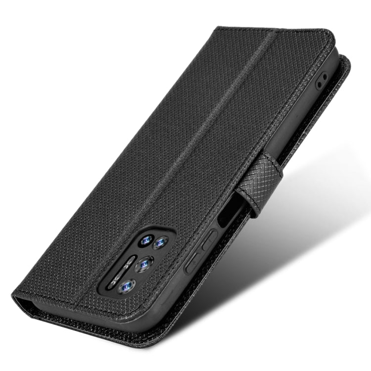 For DOOGEE N40 Pro Diamond Texture Leather Phone Case(Black) - Doogee Cases by buy2fix | Online Shopping UK | buy2fix