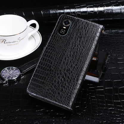 For ZTE Blade A31 Plus idewei Crocodile Texture Leather Phone Case(Black) - ZTE Cases by idewei | Online Shopping UK | buy2fix