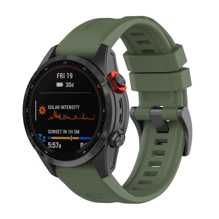 For Garmin Fenix 7 Quick Release Silicone Watch Band(Army Green) - Watch Bands by buy2fix | Online Shopping UK | buy2fix