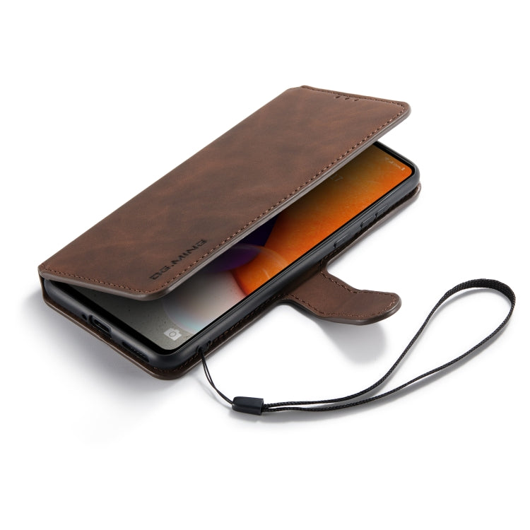 For Samsung Galaxy A73 5G DG.MING Retro Oil Edge Flip Leather Phone Case(Coffee) - Galaxy Phone Cases by DG.MING | Online Shopping UK | buy2fix