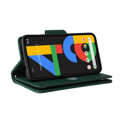 For Google Pixel 4A 4G Rivet Buckle 9 Cards Three Fold Leather Phone Case(Green) - Google Cases by buy2fix | Online Shopping UK | buy2fix