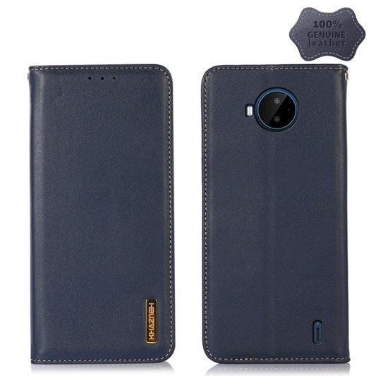 For Nokia C20 Plus KHAZNEH Nappa Top Layer Cowhide Leather Phone Case(Blue) - Nokia Cases by buy2fix | Online Shopping UK | buy2fix