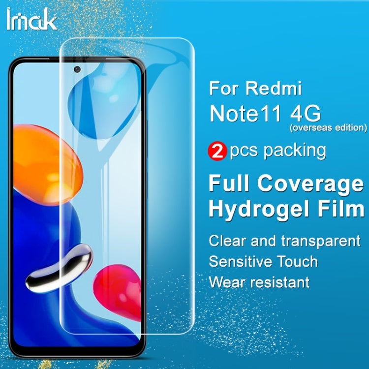 For Xiaomi Redmi Note 11 4G 2 PCS IMAK Curved Full Screen Hydrogel Film Front Protector -  by imak | Online Shopping UK | buy2fix