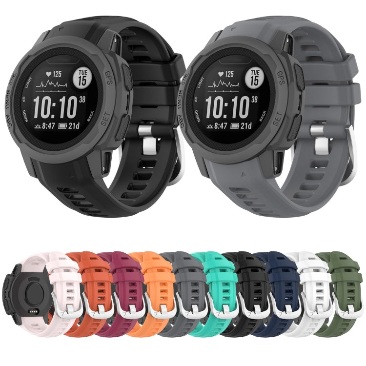 For Garmin Instinct 2S Silicone Watch Band(Black) - Watch Bands by buy2fix | Online Shopping UK | buy2fix