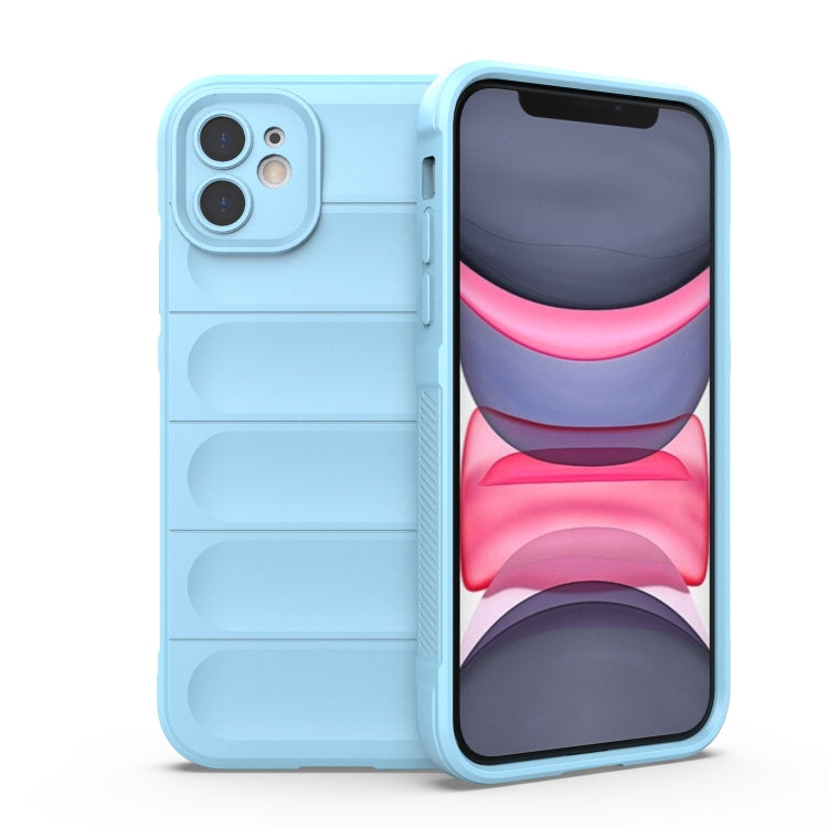 For iPhone 11 Magic Shield TPU + Flannel Phone Case (Light Blue) - iPhone 11 Cases by buy2fix | Online Shopping UK | buy2fix