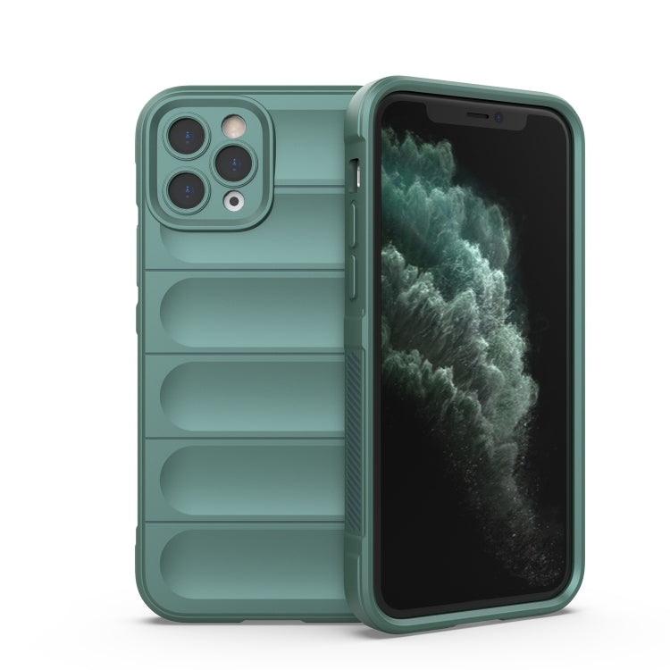 For iPhone 11 Pro Max Magic Shield TPU + Flannel Phone Case (Dark Green) - iPhone 11 Pro Max Cases by buy2fix | Online Shopping UK | buy2fix