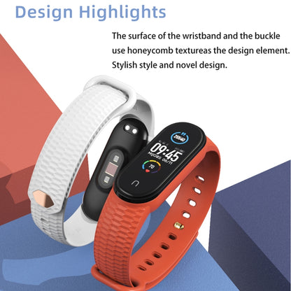 For Xiaomi Mi Band 5/6/7 Mijobs Translucent Color Honeycomb Silicone Watch Band(Yellow) - Watch Bands by MIJOBS | Online Shopping UK | buy2fix