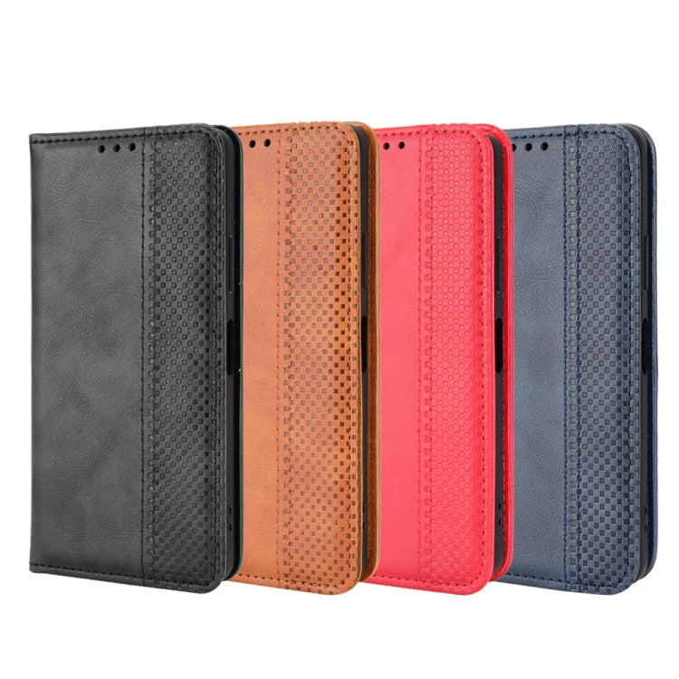 For Blackview A95 Magnetic Buckle Retro Texture Leather Phone Case(Black) - More Brand by buy2fix | Online Shopping UK | buy2fix