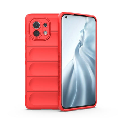 For Xiaomi Mi 11 Magic Shield TPU + Flannel Phone Case(Red) - Xiaomi Cases by buy2fix | Online Shopping UK | buy2fix