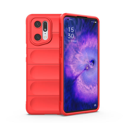 For OPPO Find X5 Pro Magic Shield TPU + Flannel Phone Case(Red) - OPPO Cases by buy2fix | Online Shopping UK | buy2fix