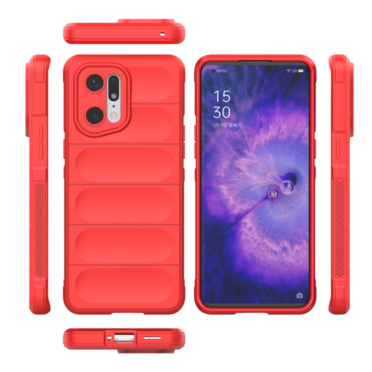 For OPPO Find X5 Pro Magic Shield TPU + Flannel Phone Case(Wine Red) - OPPO Cases by buy2fix | Online Shopping UK | buy2fix