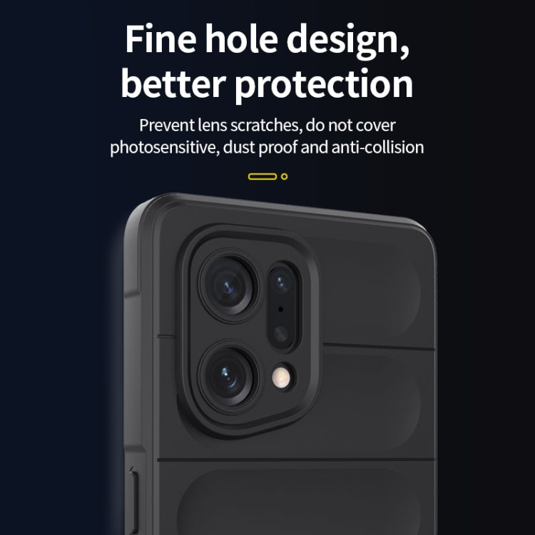 For OPPO Find X5 Magic Shield TPU + Flannel Phone Case(Dark Grey) - OPPO Cases by buy2fix | Online Shopping UK | buy2fix