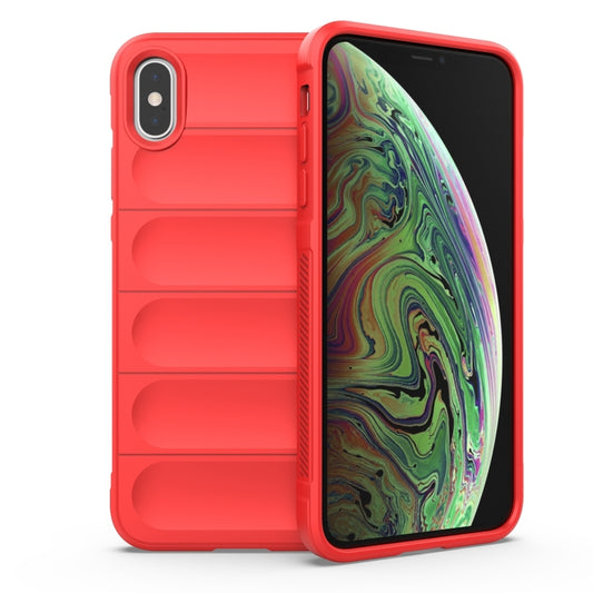 For iPhone X / XS Magic Shield TPU + Flannel Phone Case(Red) - More iPhone Cases by buy2fix | Online Shopping UK | buy2fix