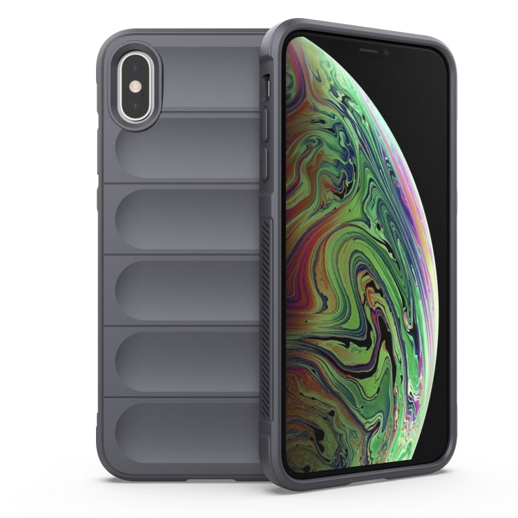 For iPhone X / XS Magic Shield TPU + Flannel Phone Case(Dark Grey) - More iPhone Cases by buy2fix | Online Shopping UK | buy2fix