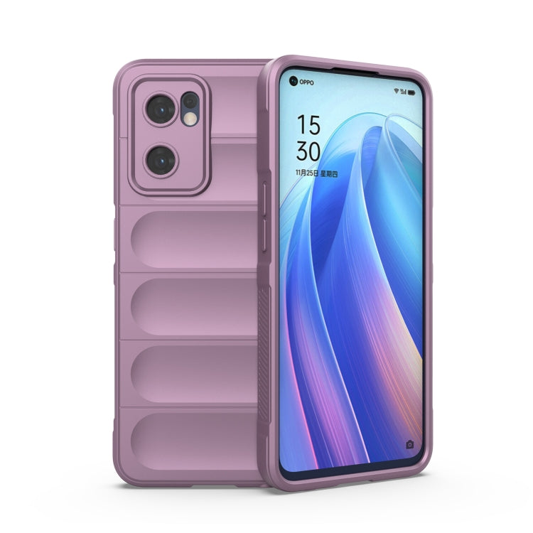 For OPPO Reno7 5G Global / Find X5 Lite Magic Shield TPU + Flannel Phone Case(Purple) - OPPO Cases by buy2fix | Online Shopping UK | buy2fix