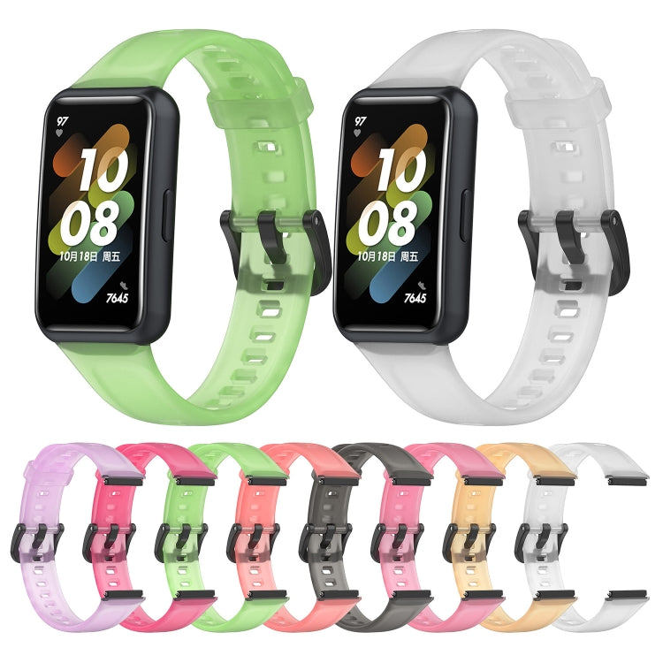 For Huawei Band 7 / 7 NFC Transparent Silicone Watch Band(White) - Watch Bands by buy2fix | Online Shopping UK | buy2fix