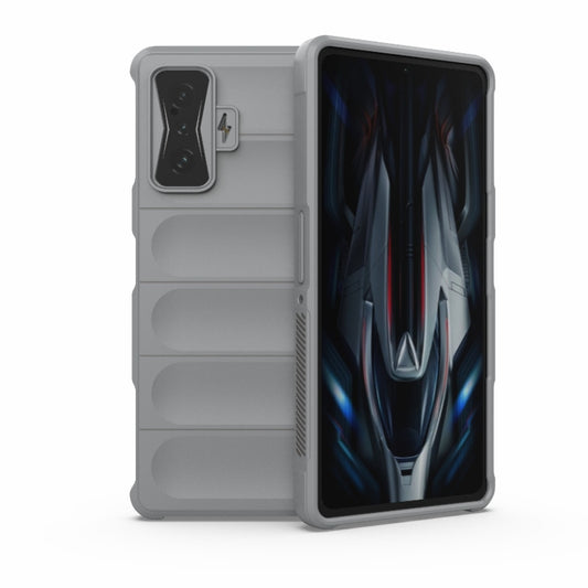 For Xiaomi Redmi K50 Gaming Magic Shield TPU + Flannel Phone Case(Grey) - Xiaomi Cases by buy2fix | Online Shopping UK | buy2fix