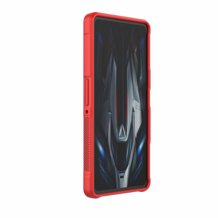 For Xiaomi Redmi K50 Gaming Magic Shield TPU + Flannel Phone Case(Red) - Xiaomi Cases by buy2fix | Online Shopping UK | buy2fix