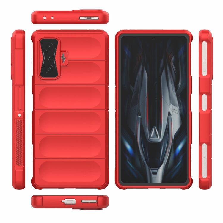 For Xiaomi Redmi K50 Gaming Magic Shield TPU + Flannel Phone Case(Light Blue) - Xiaomi Cases by buy2fix | Online Shopping UK | buy2fix