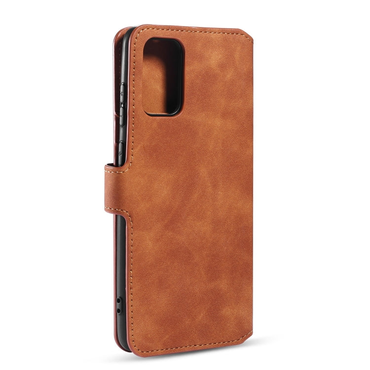 For Galaxy S20+ DG.MING Retro Oil Side Horizontal Flip Case with Holder & Card Slots & Wallet(Brown) - Galaxy Phone Cases by DG.MING | Online Shopping UK | buy2fix