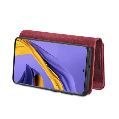 For Galaxy A51 DG.MING Crazy Horse Texture Flip Detachable Magnetic Leather Case with Holder & Card Slots & Wallet(Red) - Galaxy Phone Cases by DG.MING | Online Shopping UK | buy2fix