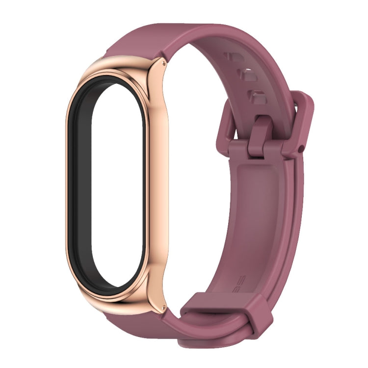 For Xiaomi Mi Band 7 / 7 NFC MIJOBS CS Metal Case + Silicone Watch Band(Wine Rose Gold) - Watch Bands by MIJOBS | Online Shopping UK | buy2fix