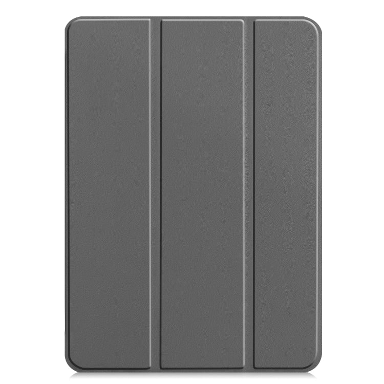 For iPad Air 13 2024 / Pro 12.9 2022 Custer Texture 3-Fold Smart Leather Tablet Case(Gray) - iPad Pro 12.9 (2020) Cases by buy2fix | Online Shopping UK | buy2fix