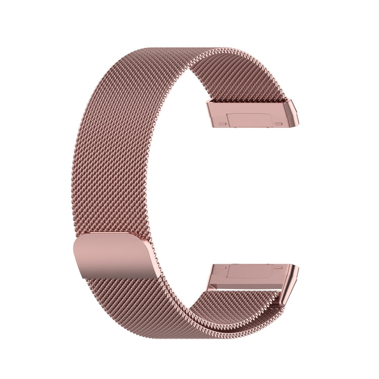 For Fitbit  Versa 4 / 3 Milanese Magnetic Metal Weave Watchband, Large Size (Pink) - Watch Bands by buy2fix | Online Shopping UK | buy2fix