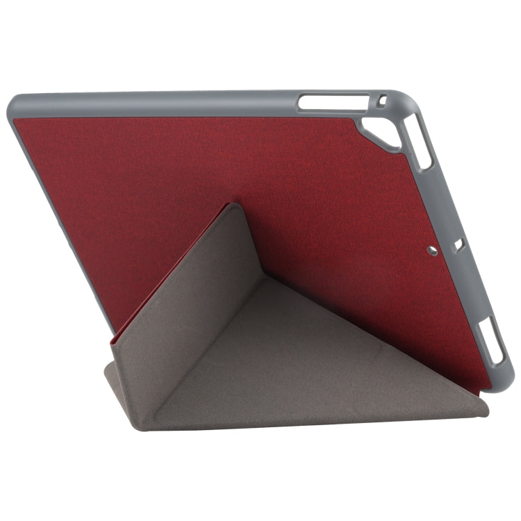 Mutural King Kong Series Deformation Holder Leather Tablet Case For iPad 9.7 2018 / 2017(Red) - iPad 9.7 (2018) & (2017) Cases by Mutural | Online Shopping UK | buy2fix