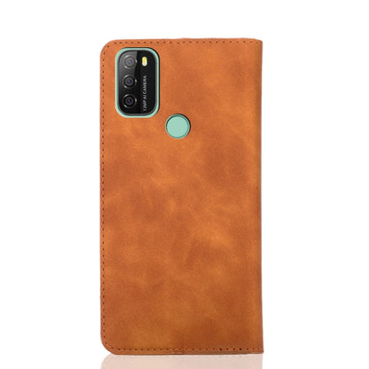 For Blackview A70 Skin Feel Magnetic Horizontal Flip Leather Phone Case(Light Brown) - More Brand by buy2fix | Online Shopping UK | buy2fix