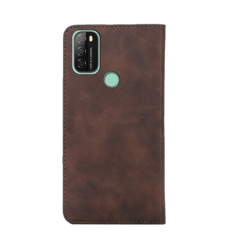 For Blackview A70 Skin Feel Magnetic Horizontal Flip Leather Phone Case(Dark Brown) - More Brand by buy2fix | Online Shopping UK | buy2fix