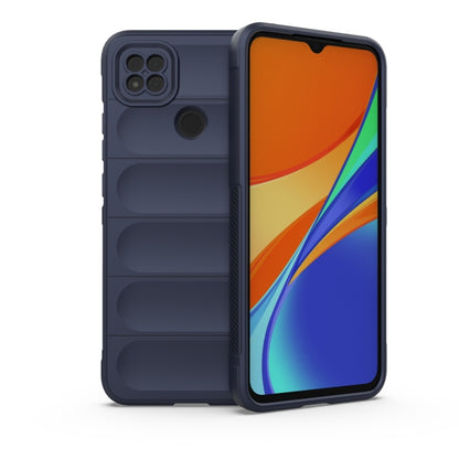 For Xiaomi Redmi 9C Magic Shield TPU + Flannel Phone Case(Dark Blue) - Xiaomi Cases by buy2fix | Online Shopping UK | buy2fix