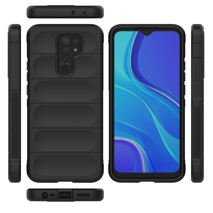 For Xiaomi Redmi 9 Magic Shield TPU + Flannel Phone Case (Black) - Xiaomi Cases by buy2fix | Online Shopping UK | buy2fix