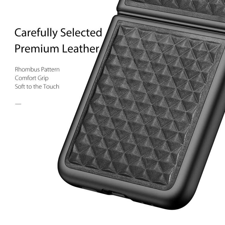 For Samsung Galaxy Z Flip3 5G DUX DUCIS Venice Series Shockproof Genuine Leather Phone Case(Black) - Galaxy Phone Cases by DUX DUCIS | Online Shopping UK | buy2fix