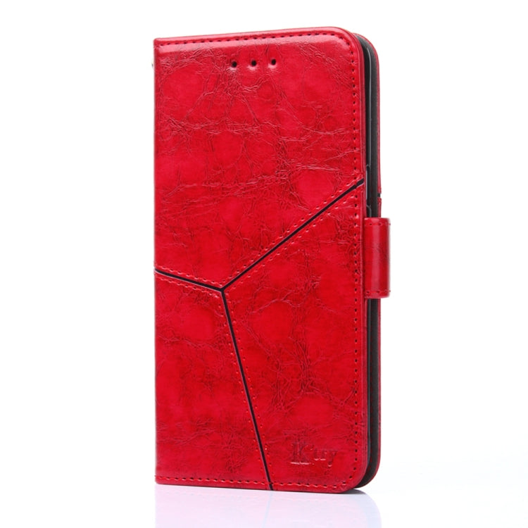 For Doogee X96 Pro Geometric Stitching Horizontal Flip Leather Phone Case(Red) - Doogee Cases by buy2fix | Online Shopping UK | buy2fix