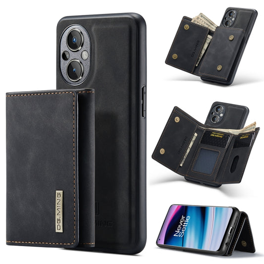 For OnePlus Nord N20 5G DG.MING M1 Series 3-Fold Multi Card Wallet + Magnetic Phone Case(Black) - OnePlus Cases by DG.MING | Online Shopping UK | buy2fix