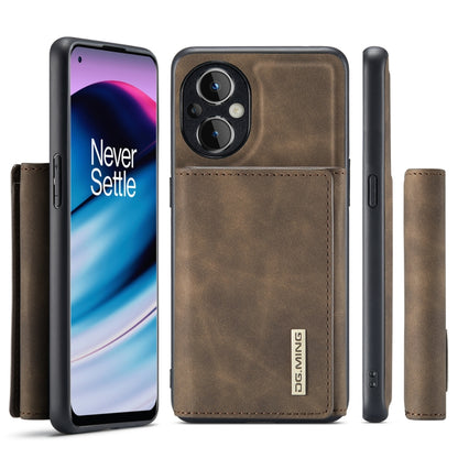 For OnePlus Nord N20 5G DG.MING M1 Series 3-Fold Multi Card Wallet + Magnetic Phone Case(Coffee) - OnePlus Cases by DG.MING | Online Shopping UK | buy2fix