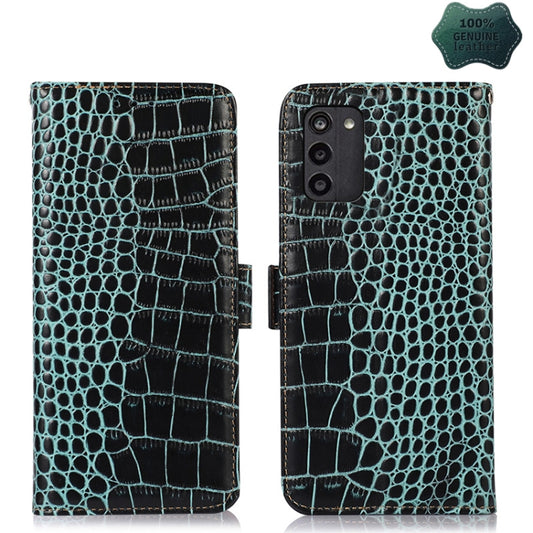 For Nokia G100 Crocodile Top Layer Cowhide Leather Phone Case(Green) - Nokia Cases by buy2fix | Online Shopping UK | buy2fix