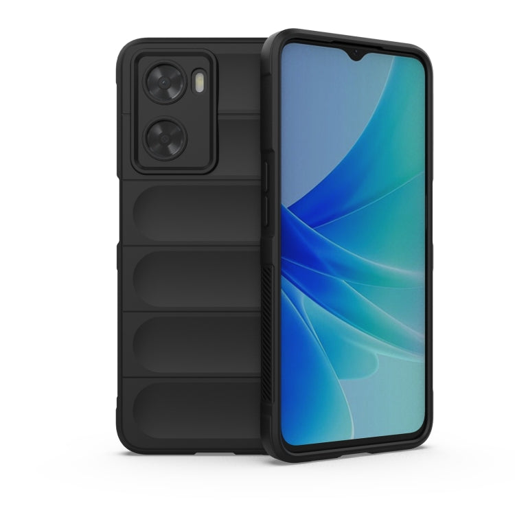 For OPPO A57 4G Global Magic Shield TPU + Flannel Phone Case(Black) - OPPO Cases by buy2fix | Online Shopping UK | buy2fix