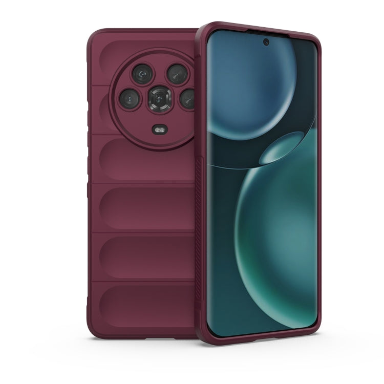 For Honor Magic4 Magic Shield TPU + Flannel Phone Case(Wine Red) - Honor Cases by buy2fix | Online Shopping UK | buy2fix