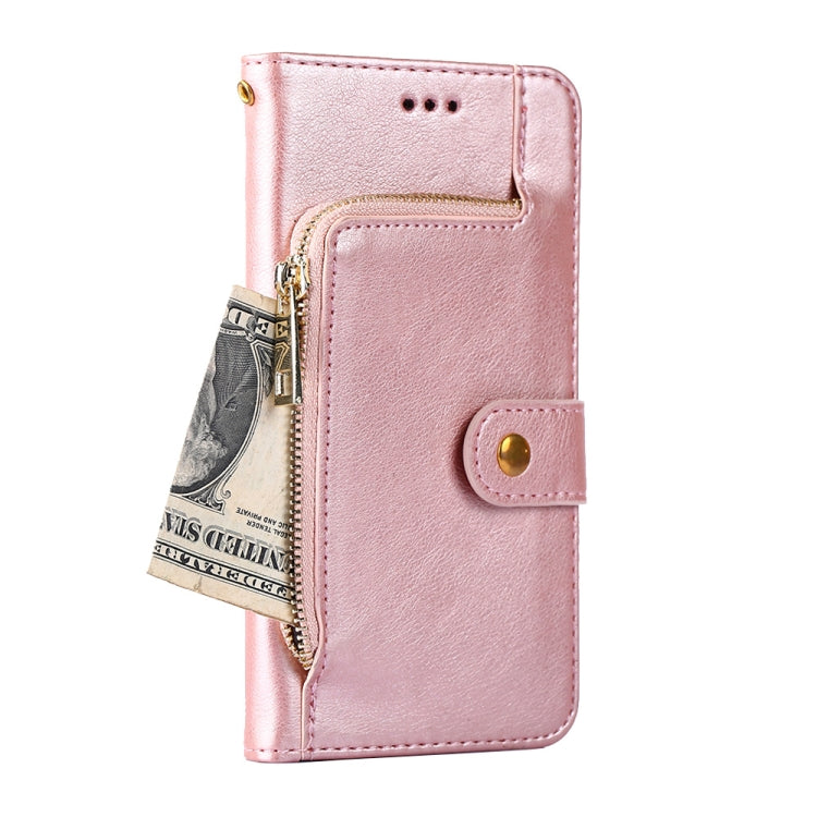 For Blackview A70 Zipper Bag Leather Phone Case(Rose Gold) - More Brand by buy2fix | Online Shopping UK | buy2fix