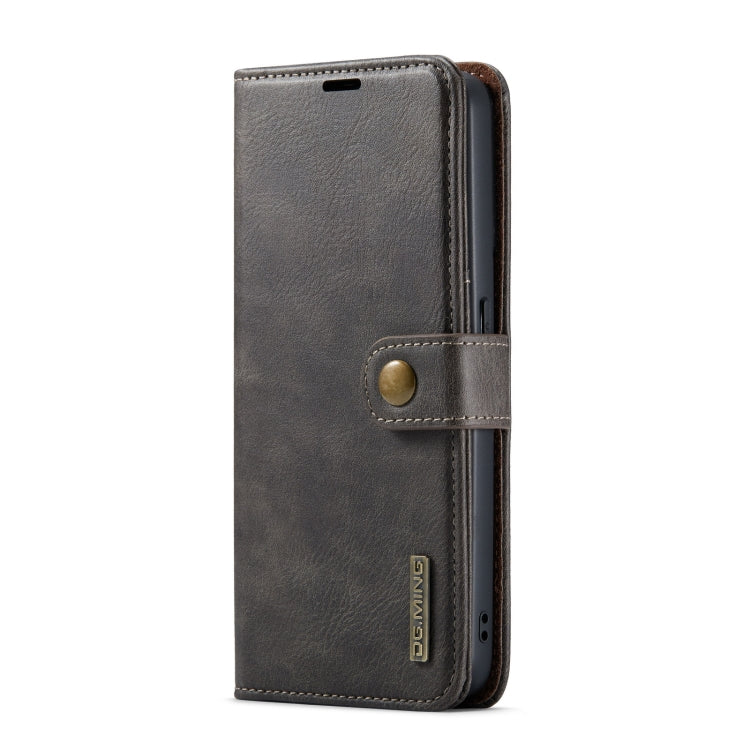 For OnePlus Ace & 10R DG.MING Crazy Horse Texture Detachable Magnetic Leather Phone Case(Grey) - OnePlus Cases by DG.MING | Online Shopping UK | buy2fix