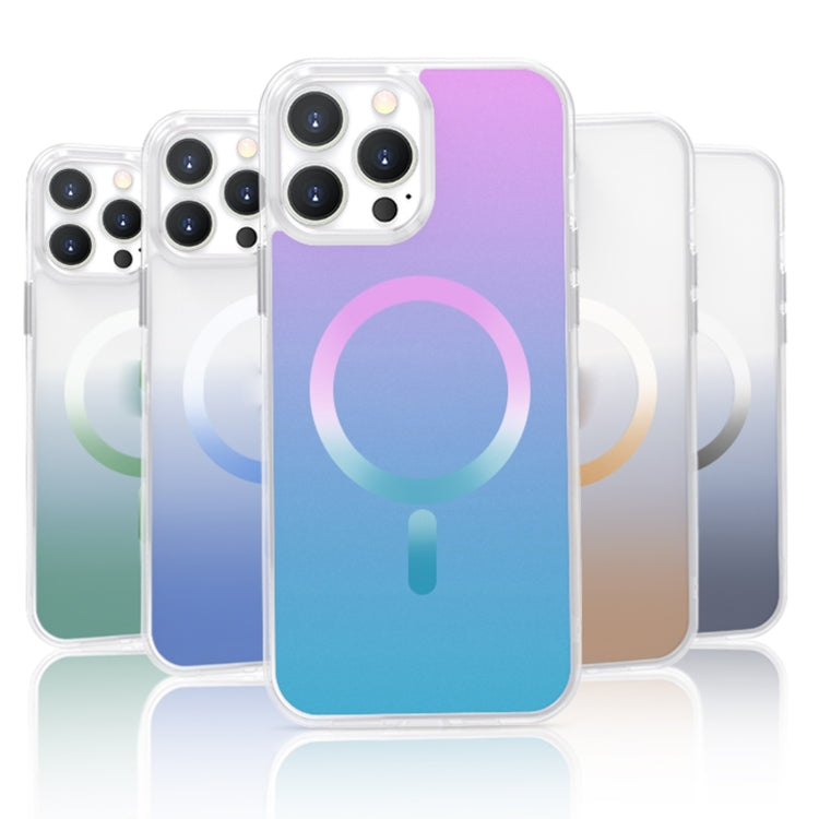 For iPhone 14 Pro Gradient Magsafe Magnetic Phone Case(Pink Blue) - iPhone 14 Pro Cases by buy2fix | Online Shopping UK | buy2fix