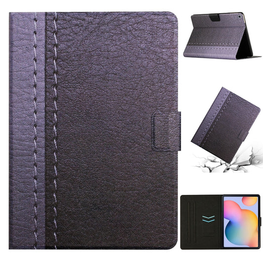 For Samsung Galaxy Tab A7 10.4 2020 T500 Stitching Solid Color Smart Leather Tablet Case(Grey) - Other Galaxy Tab PC by buy2fix | Online Shopping UK | buy2fix