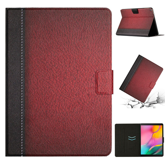 For Samsung Galaxy Tab A 10.1 2019 T510 Stitching Solid Color Smart Leather Tablet Case(Red) - Tab A 10.1 (2019) T510 / T515 by buy2fix | Online Shopping UK | buy2fix