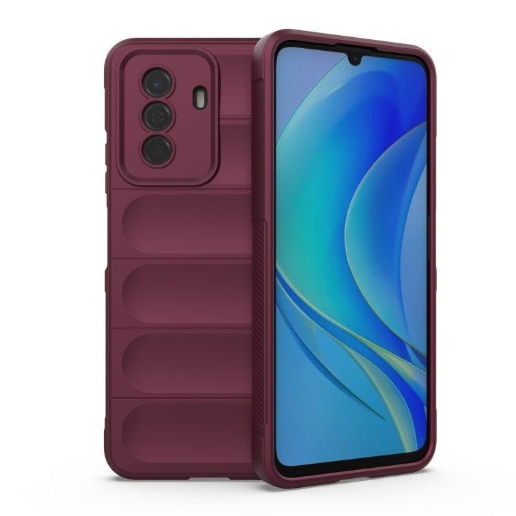 For Huawei Enjoy 50 4G / Nova Y70 Magic Shield TPU + Flannel Phone Case(Wine Red) - Huawei Cases by buy2fix | Online Shopping UK | buy2fix