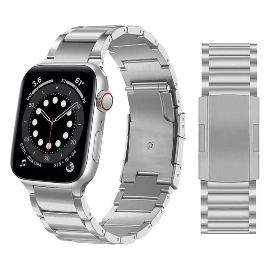 Titanium Alloy Watch Band For Apple Watch Series 9&8&7 41mm / SE 3&SE 2&6&SE&5&4 40mm / 3&2&1 38mm(Silver) - Watch Bands by buy2fix | Online Shopping UK | buy2fix